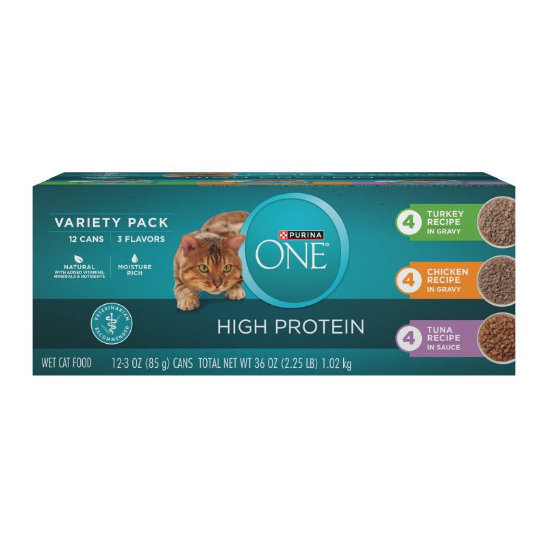 Purina ONE True Instinct Turkey, Chicken & Tuna In Gravy Premium Wet Cat Food Variety Pack - 3oz/12ct