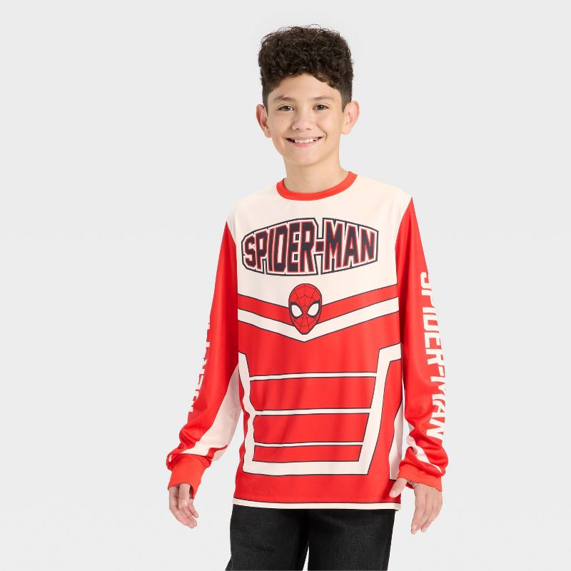Boys' Marvel Spider-Man Long Sleeve Mesh Riding Jersey - White XL