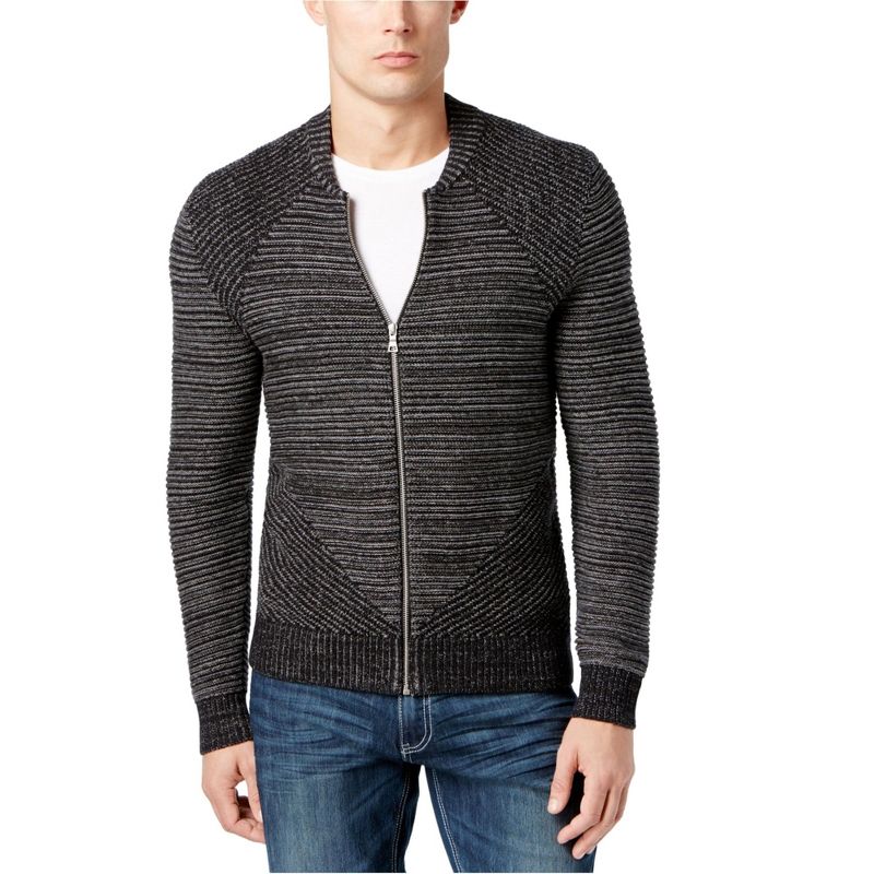 I.N.C International Concepts Mens Variable Striped Cardigan Sweater, deepblack, XX-Large