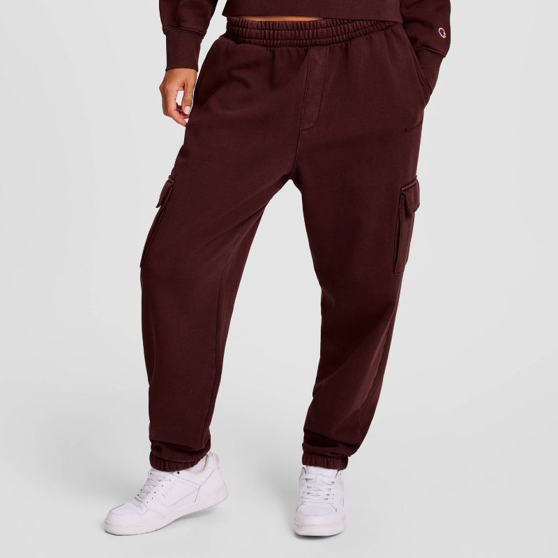 Champion Women's Vintage Wash Relaxed Leg Fleece Pants - Maroon L