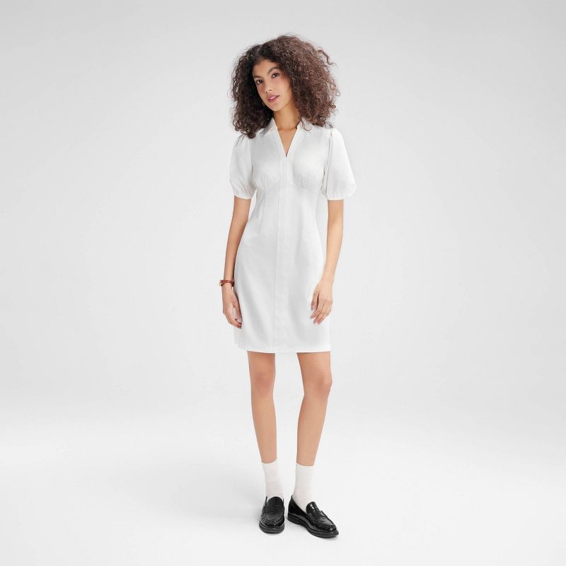 Women's Puff Short Sleeve Mini Dress - Wild Fable™ White L