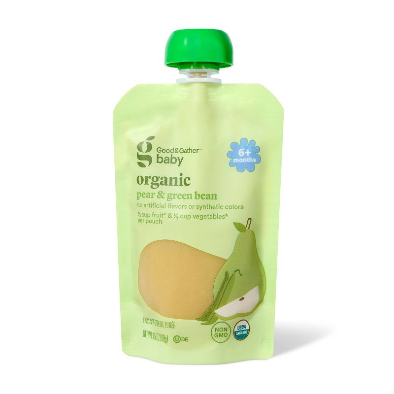 Organic Pear Green Beans Baby Food Pouch - 3.5oz - Good & Gather™
