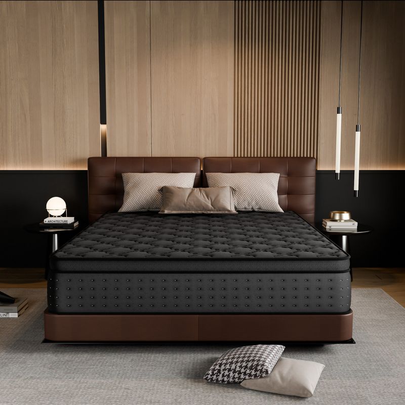 JOYRACER 12" Medium Firm Pillow Top Cooling Gel Hybrid Mattress With Certipur-us Certified Foam, Queen