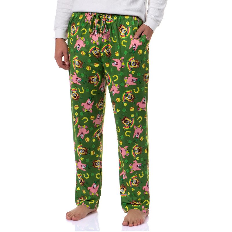 Intimo SpongeBob SquarePants Men's Patrick's Day Tossed Print Pajama Pants (XL) Multicolored