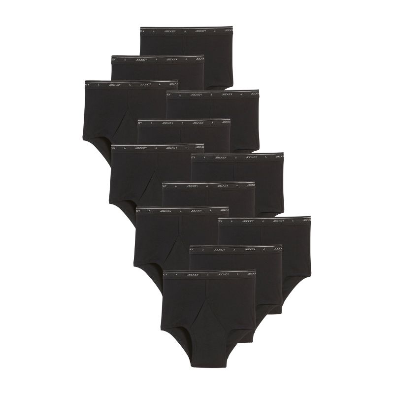 Jockey Men's Classic Full Rise Brief - 12 Pack 34 Black