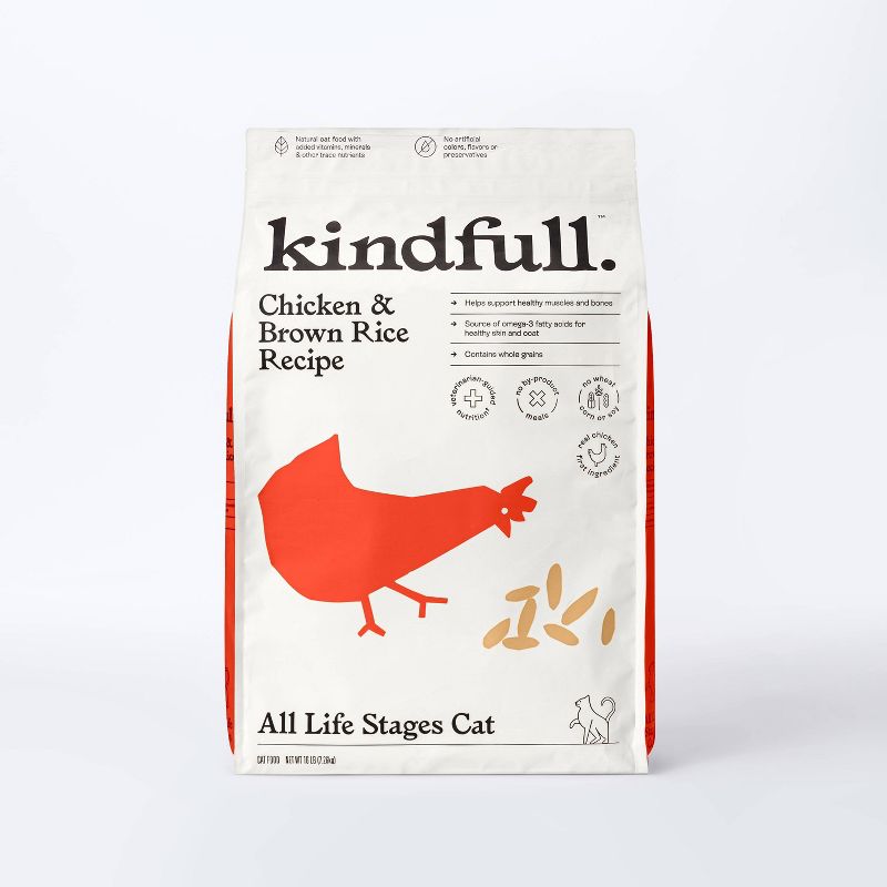 Chicken & Brown Rice Recipe Dry Cat Food - 16lbs - Kindfull™
