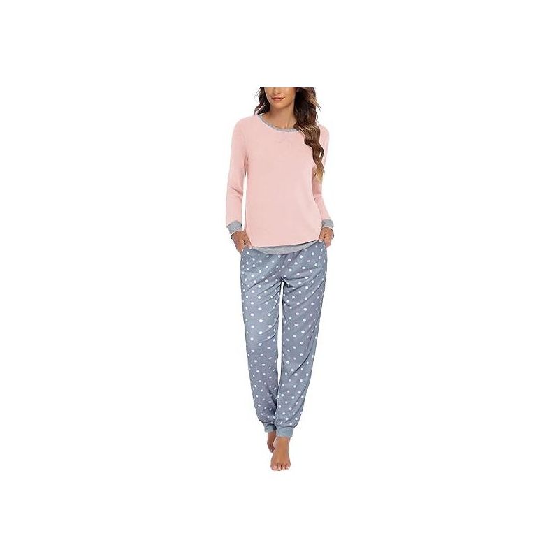 Ekouaer Pajamas For Women Comfy Long Sleeve Jogger Set Lounge Pjs Set With Pockets Pat7 M