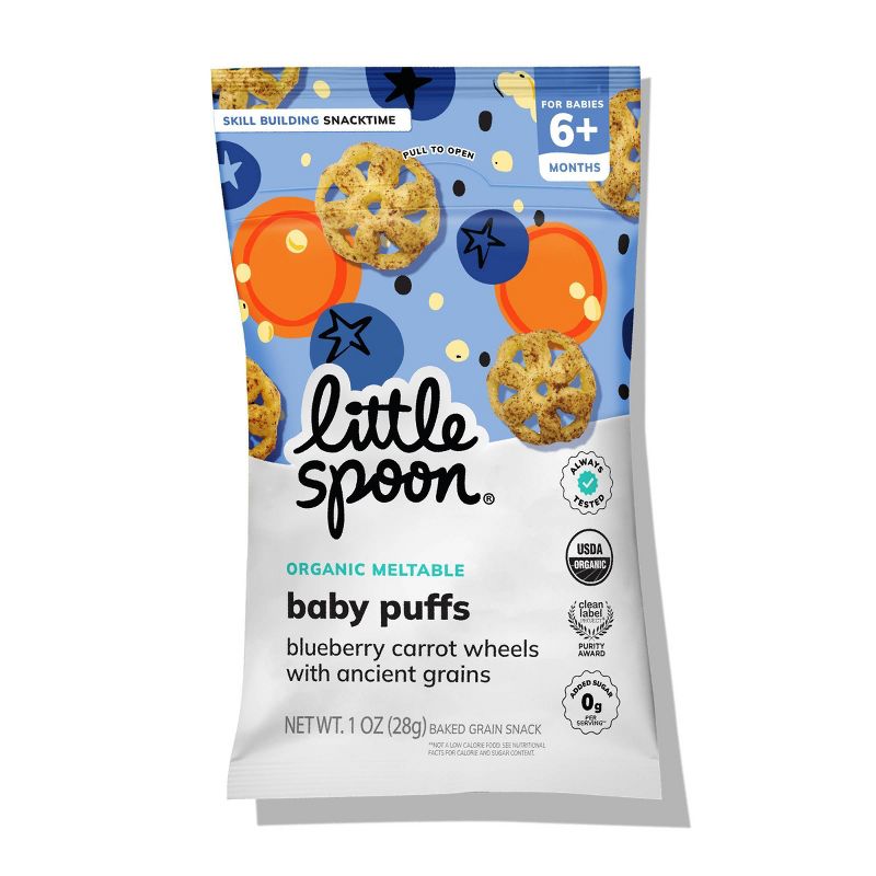 Little Spoon Organic Blueberry Carrot Wheel Baby Puffs – 1oz