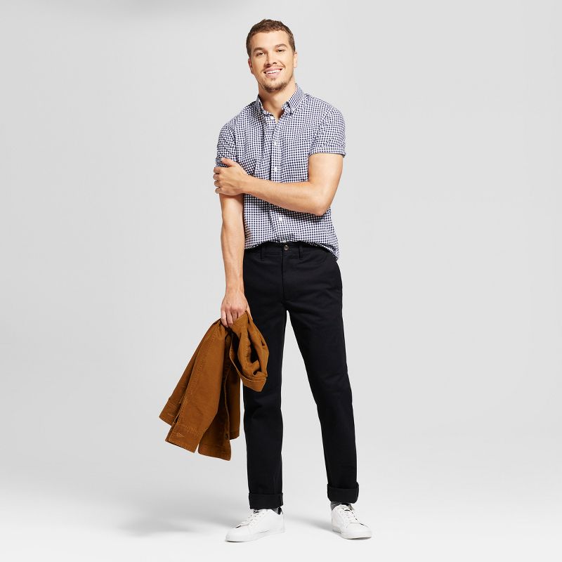 Men's Every Wear Straight Fit Chino Pants - Goodfellow & Co™ Black 32x30: Cotton-Spandex Blend, Mid Rise, Machine Washable