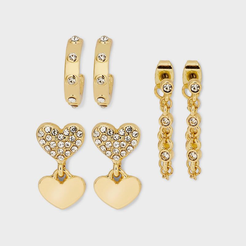 SUGARFIX by BaubleBar Crystal Statement Earrings - Gold: Zinc Material, Post Closure, 1.95" Length, 0.43" Width
