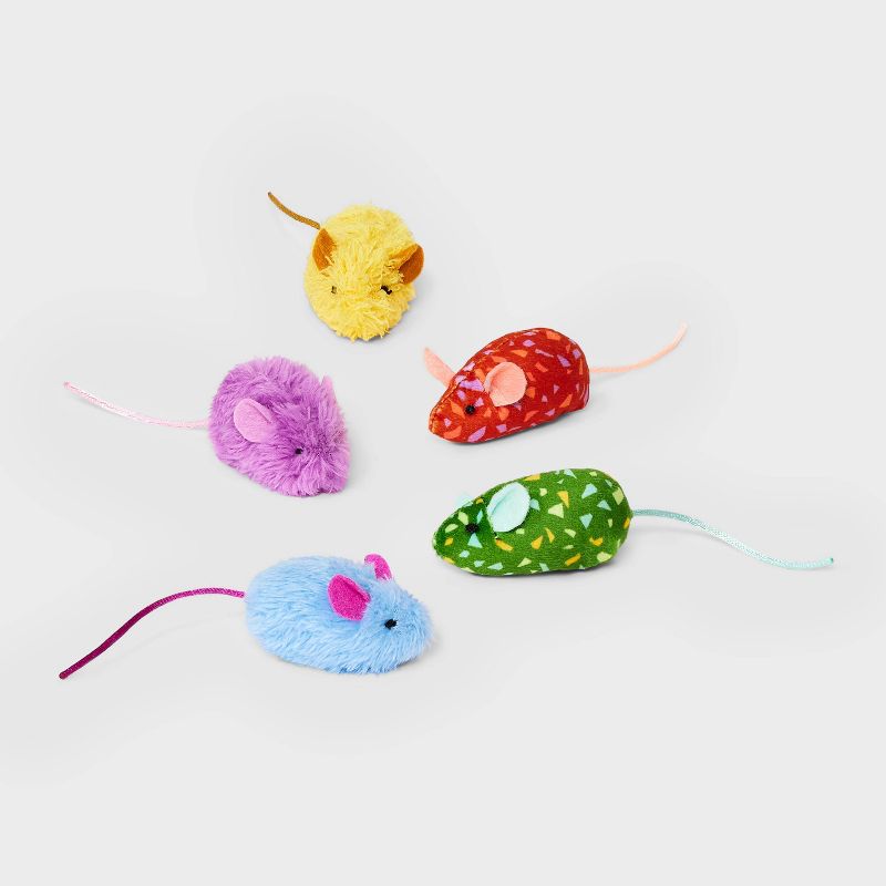 Mouse Critter Cat Plush Toy Set - 5pc - Boots & Barkley™