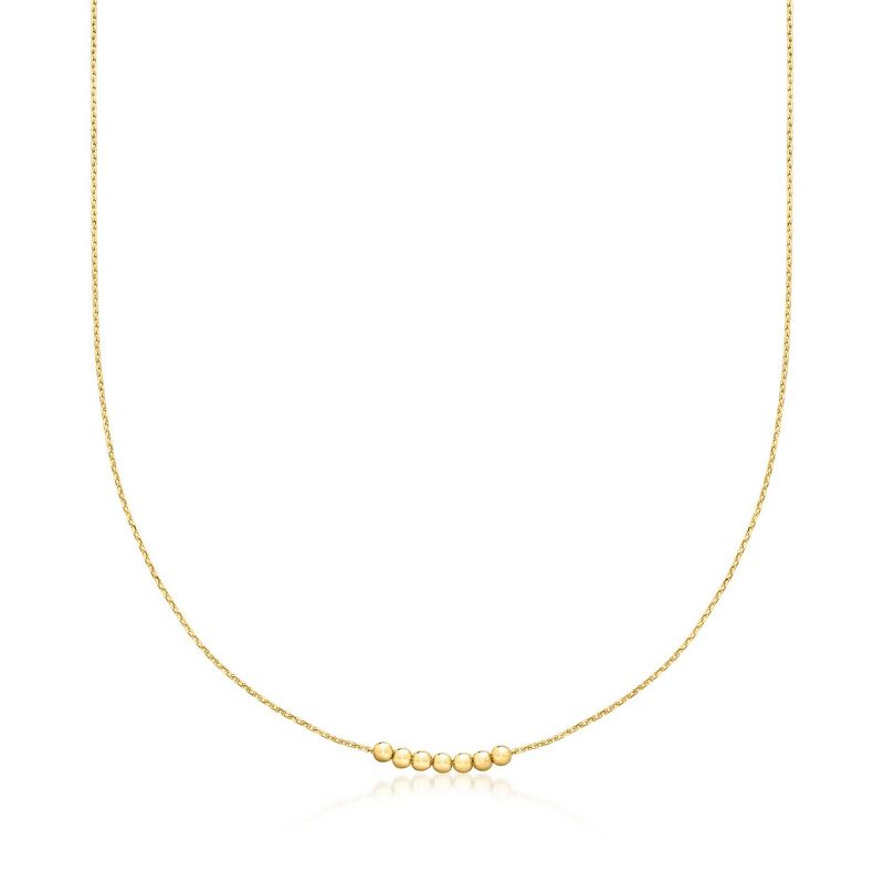 Pure Collection by Ross-Simons Italian 14kt Yellow Gold Beaded Centerpiece Necklace Size 16