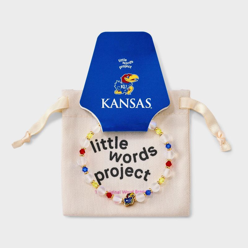 Little Words Project University of Kansas Stackers Beaded Bracelet - Yellow/Red/Blue