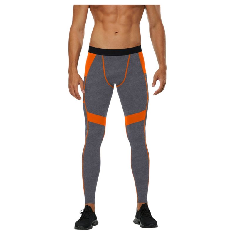 Anna-Kaci Active Men's Compression Leggings with Wide Waistband and Side Pocket for Training and Performance - X Large, Dark Gray