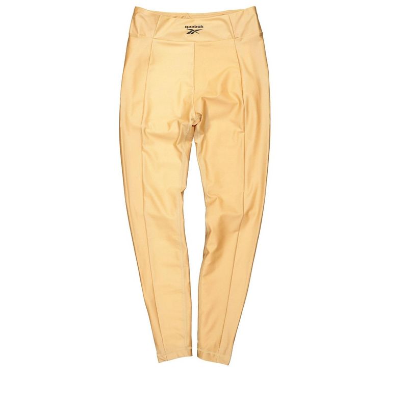 Reebok Womens Wonder Woman Leggings Compression Athletic Pants, gold, Small