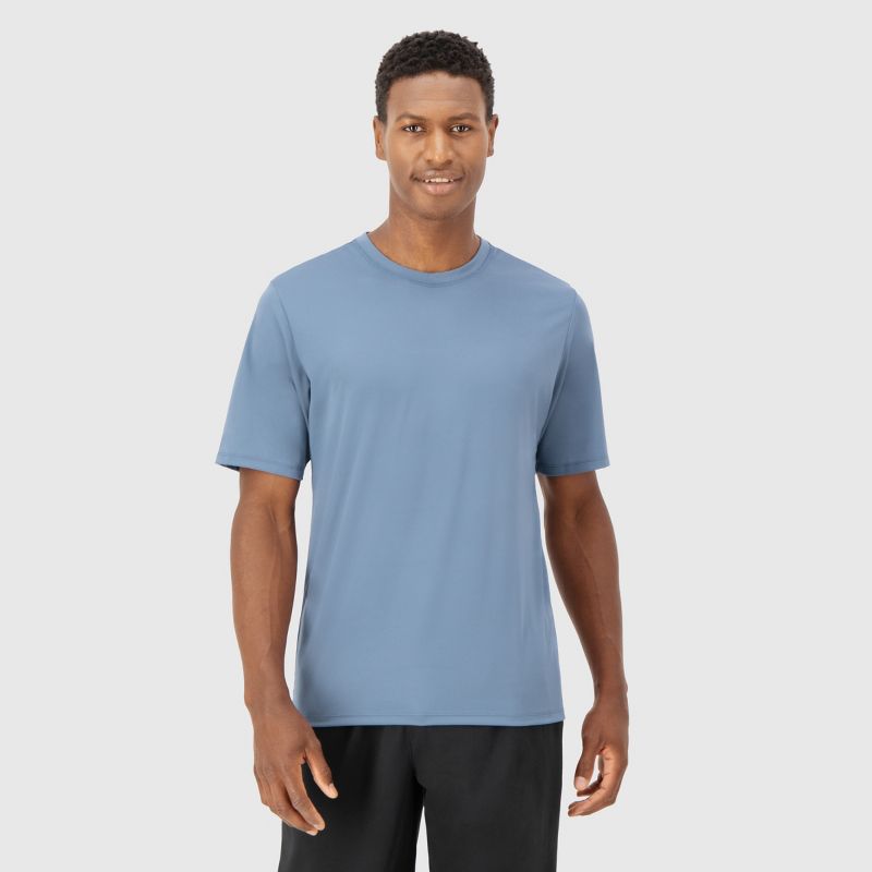 Hanes Moves Men's Short Sleeve Performance Tee Blue Dive M
