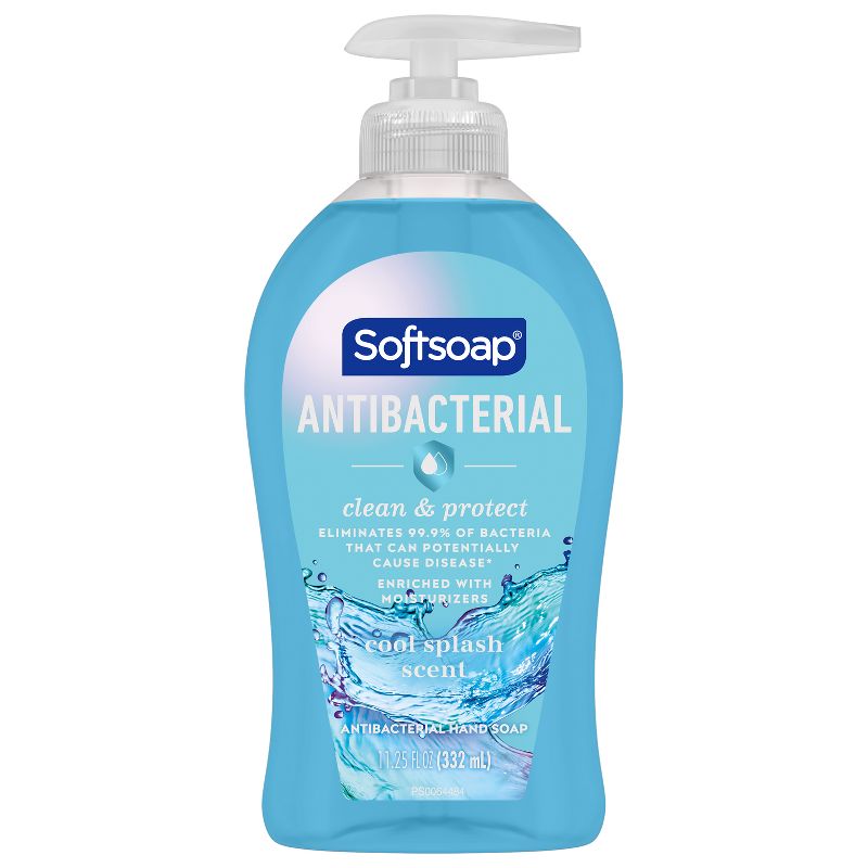 Softsoap Antibacterial Liquid Hand Soap Pump - Clean & Protect - Cool Splash - 11.25 fl oz