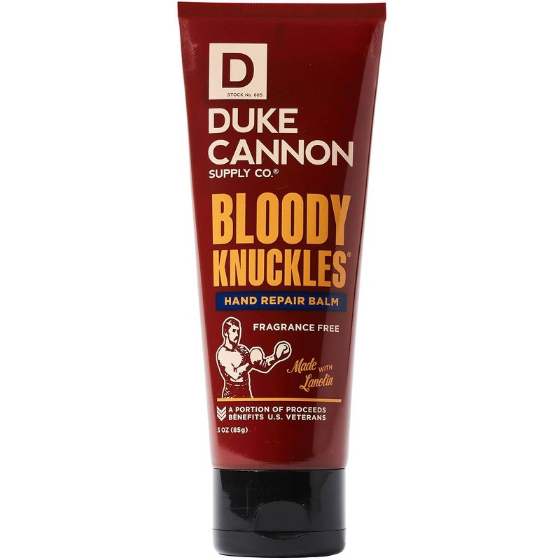 Duke Cannon Bloody Knuckles Hand Repair Balm - Fragrance Free Hand Lotion for Men - Trial Size - 3 oz