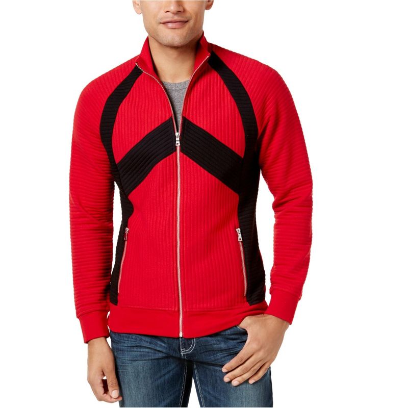 I.N.C International Concepts Mens Pieced Quilted Jacket, jesterred, Large