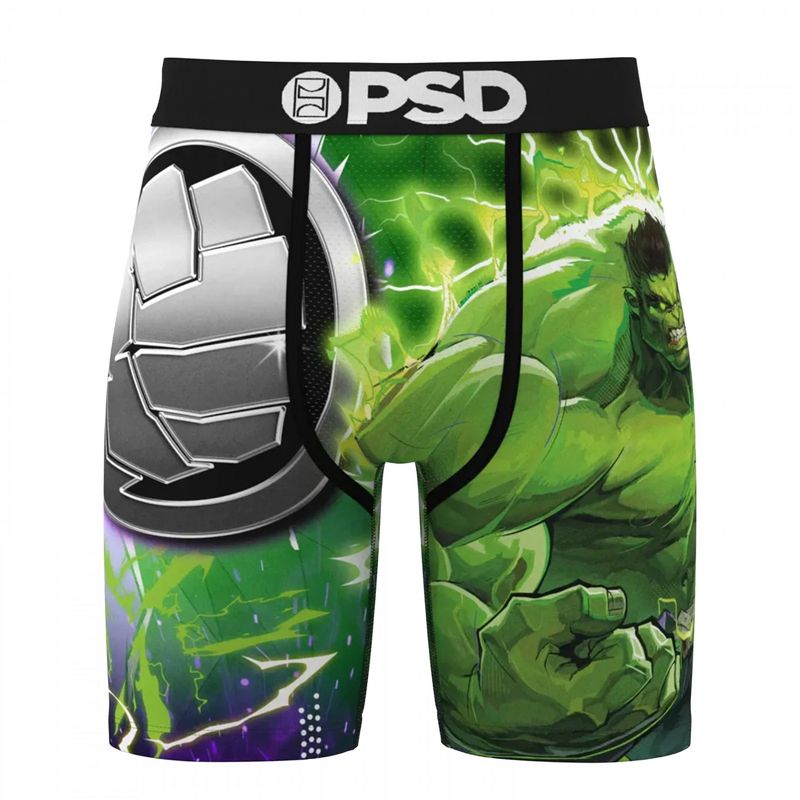 Mens Incredible Hulk Silver PSD Boxer Briefs - Large (36-38)