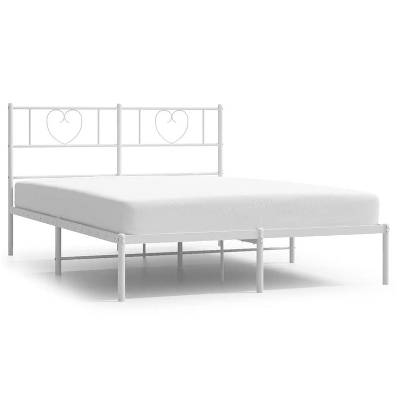vidaXL Bed Frame with Headboard Metal Platform Bed Frame Bedroom Furniture