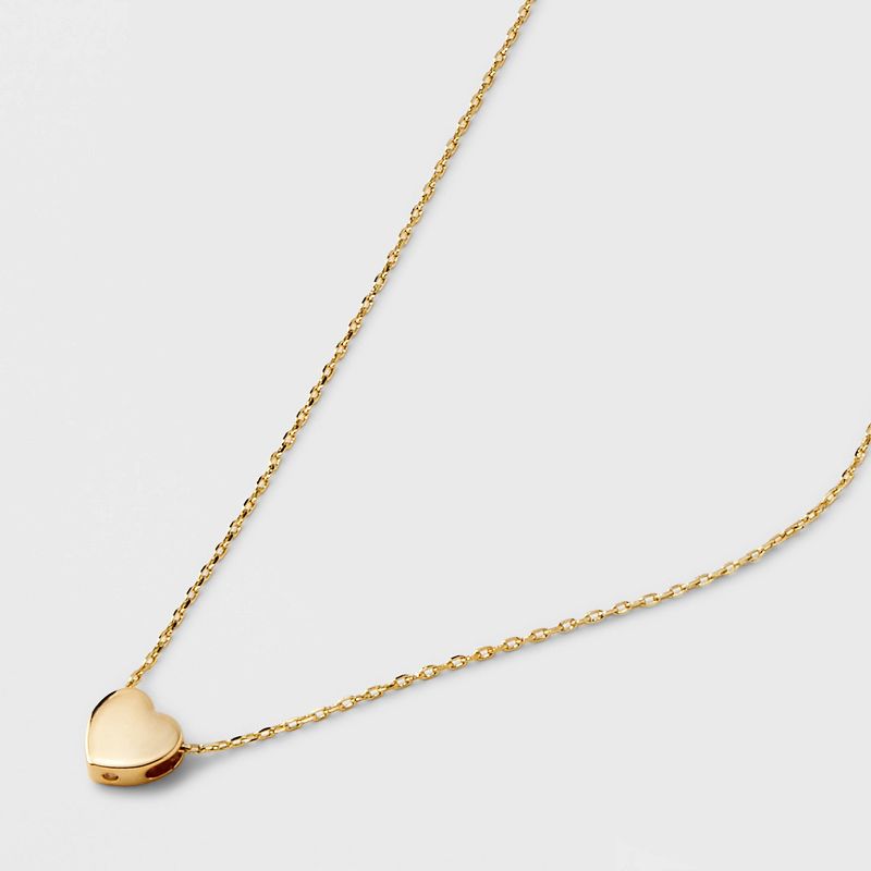Valentine's Day 14K Gold Plated Heart Slider Pendant Necklace - A New Day™ Gold: Nickel-Free, Lobster Clasp