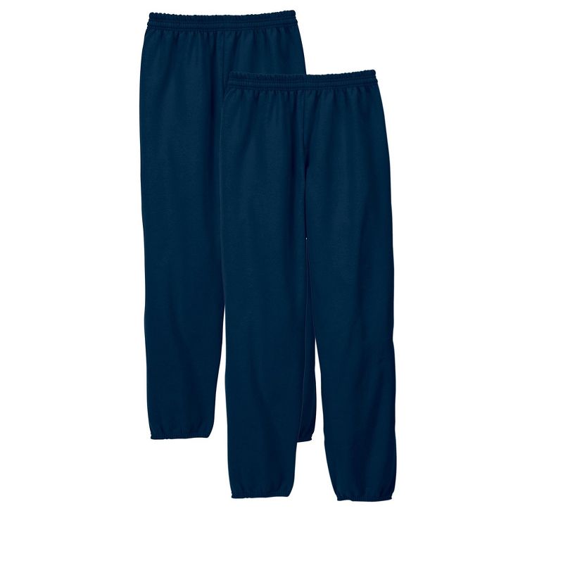 Hanes EcoSmart Men's Fleece Sweatpants, Value 2-Pack, 32" Navy S