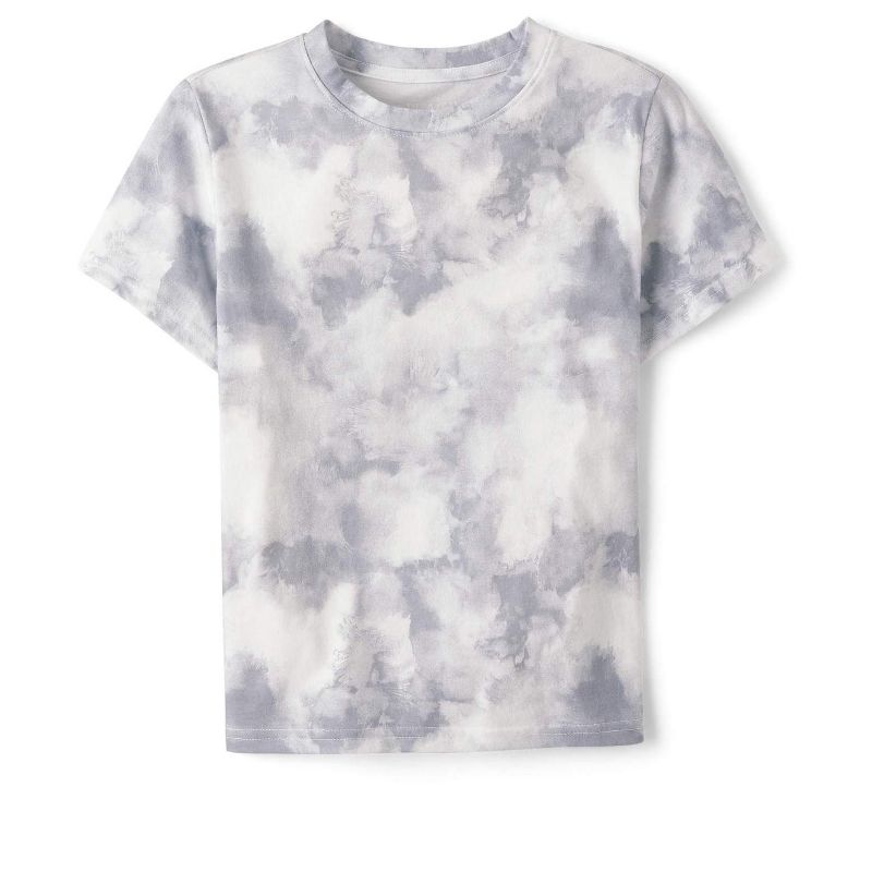 The Children's Place Boys Short Sleeve Tie Dye Tee Gray M (7/8)