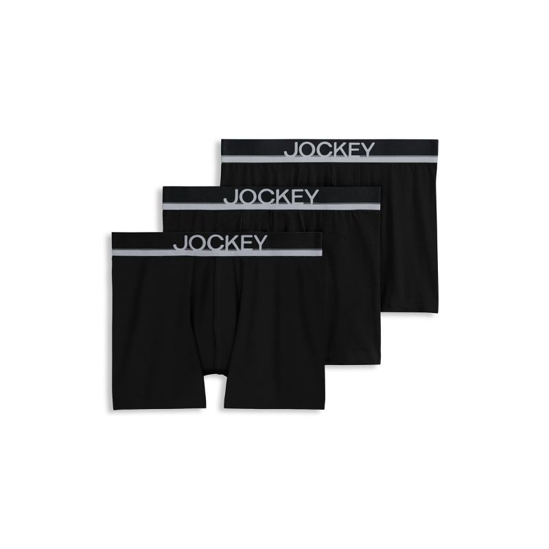 Jockey Men's True Style 4" Trunk - 3 Pack L Black Night
