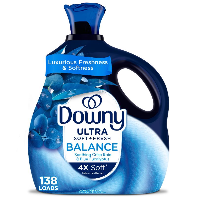 Downy Ultra Soft + Balance Crisp Rain & Blue Eucalyptus Liquid Fabric Softener - 93 fl oz