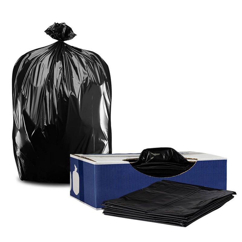 Plasticplace 56 Gallon Glutton Trash Bags, Black (50 Count)