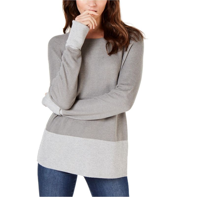 I.N.C International Concepts Womens Metallic Pullover Sweater, gray, XX-Large