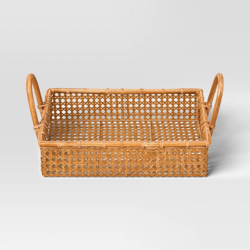 18" Rattan Cane Serving Tray - Threshold™