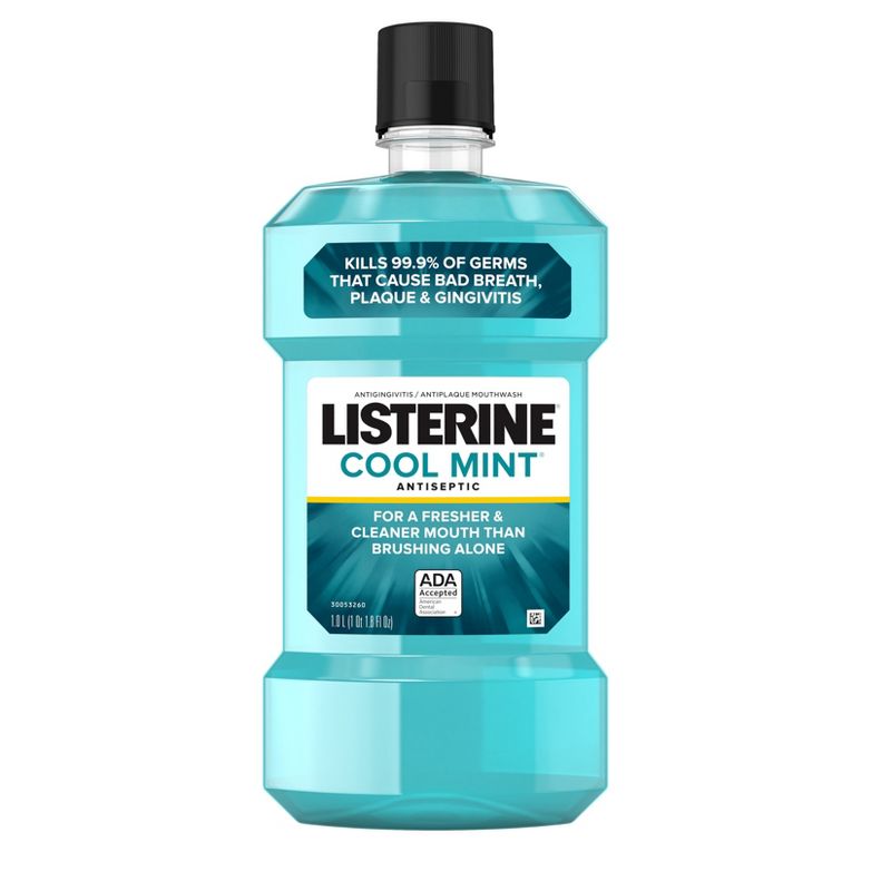 Listerine Antiseptic Intense Mouthwash for Bad Breath - Cool Mint - 1L