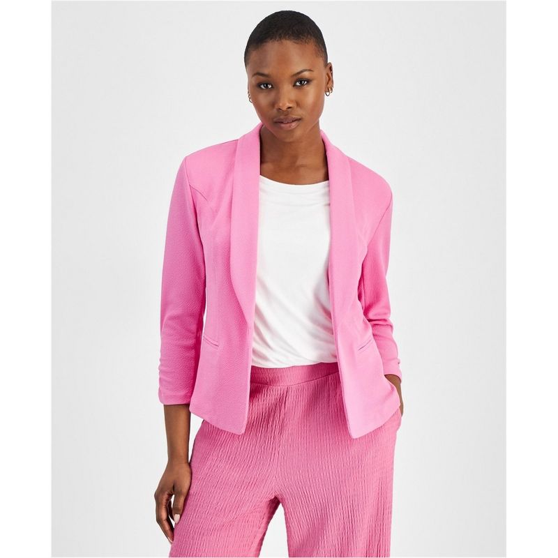 bar III Womens Solid Blazer Jacket, medpink, P/PS