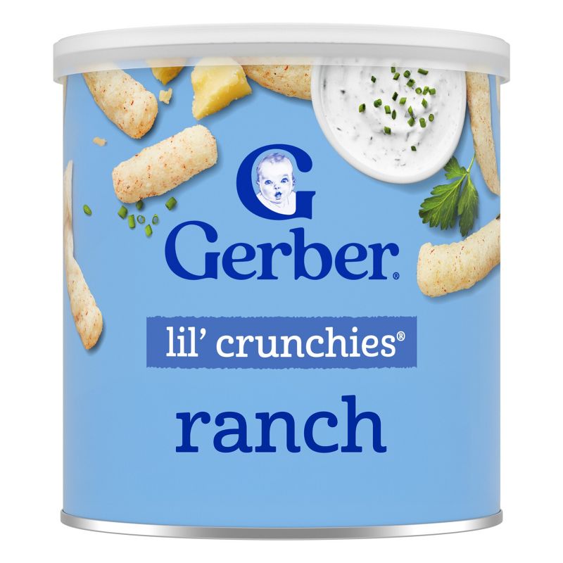 Gerber Baby Food Ranch Crunchies Baby Snacks for 8 Months - 1 Year Old - 1.48oz​