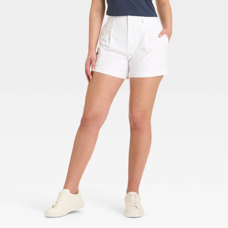 Women's 4" Woven High Rise Golf Shorts - All In Motion™ White XL