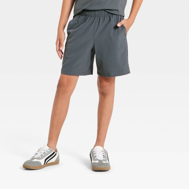 Boys' Textured Woven Shorts - All In Motion™ Dark Gray M