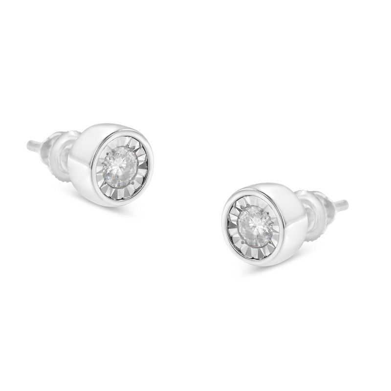 Haus of Brilliance 10K White Gold 3/8 Cttw Diamond Floral Stud Earrings