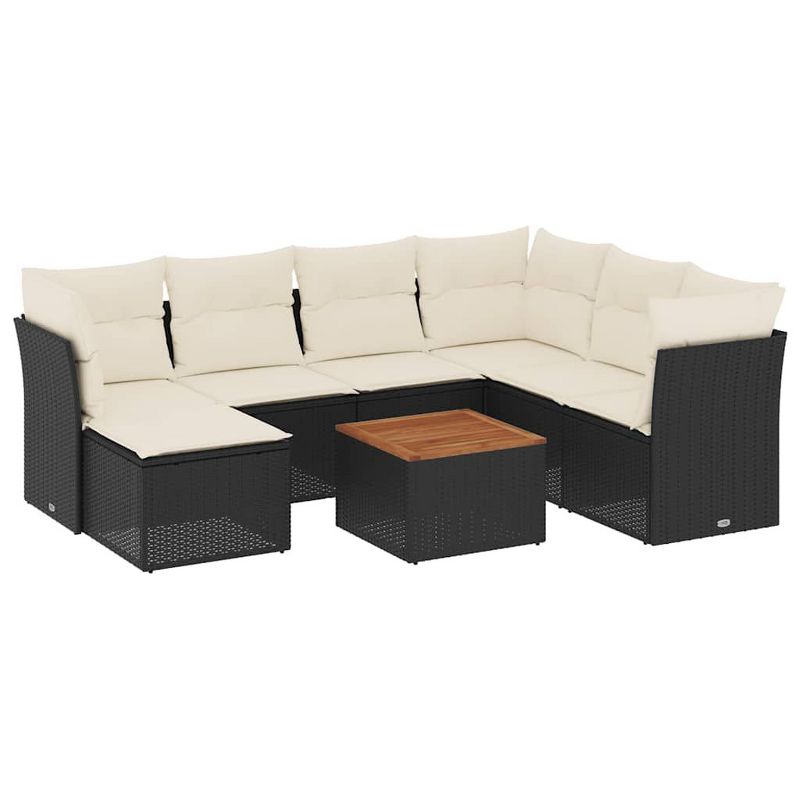 vidaXL Garden Sofa Set Black