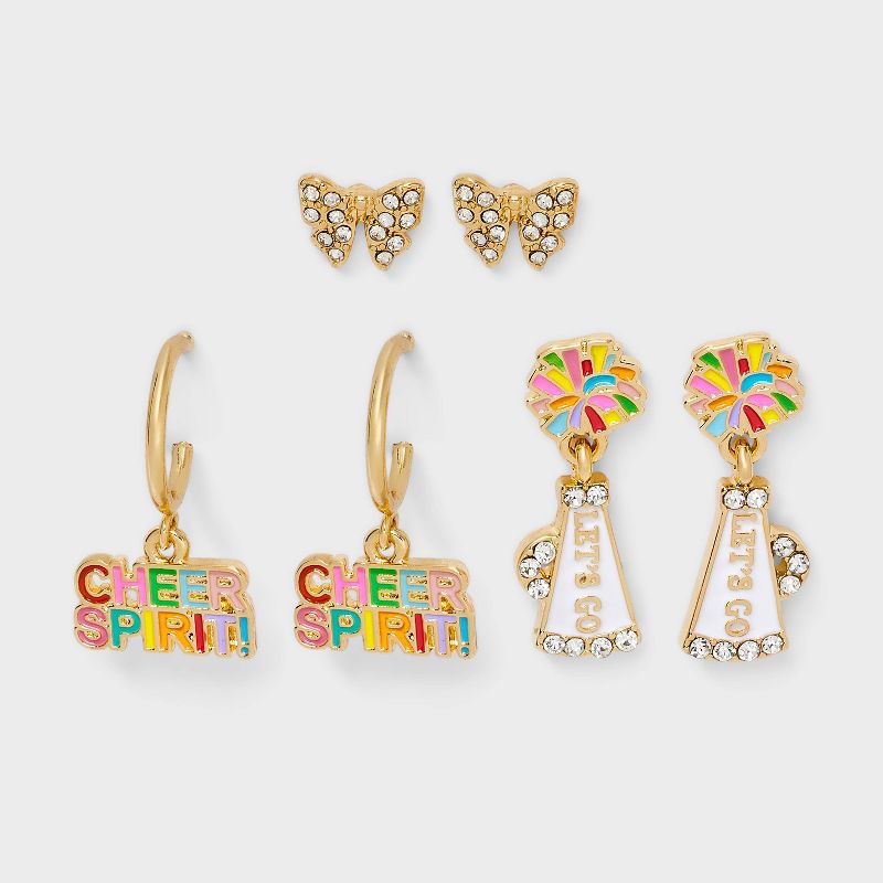 SUGARFIX by BaubleBar Top Flyers Statement Earring Set 3pc - Gold