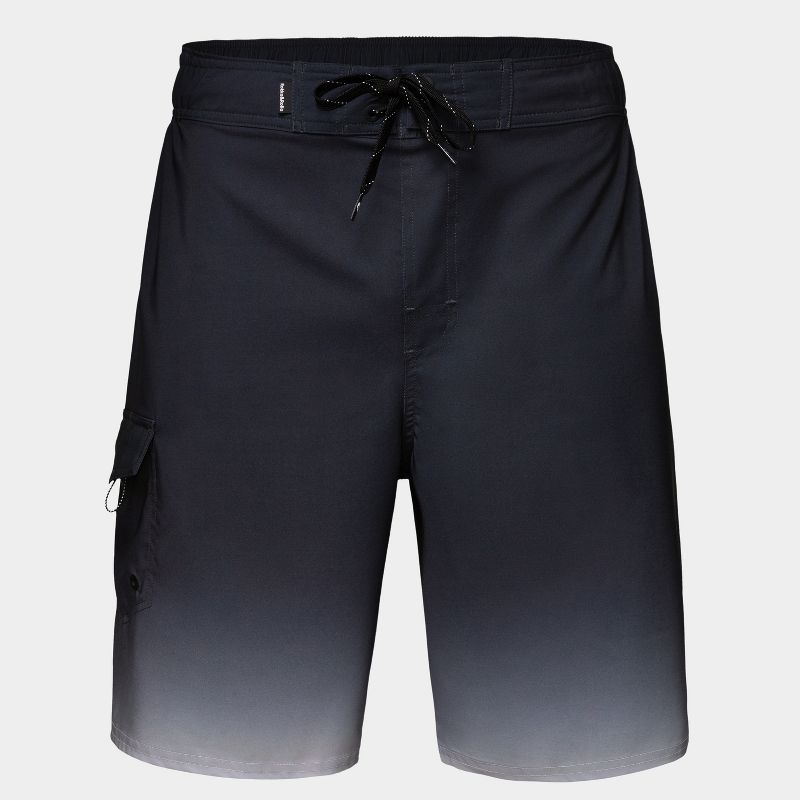 Rokka&Rolla Men's 9" Half Elastic Waist Board Swim Shorts -Nightfall Gradient, size X Large