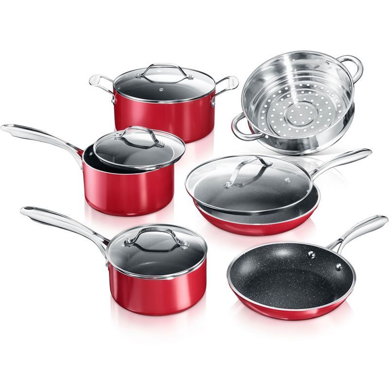 Granitestone 10 Pc Nonstick Red Cookware Set