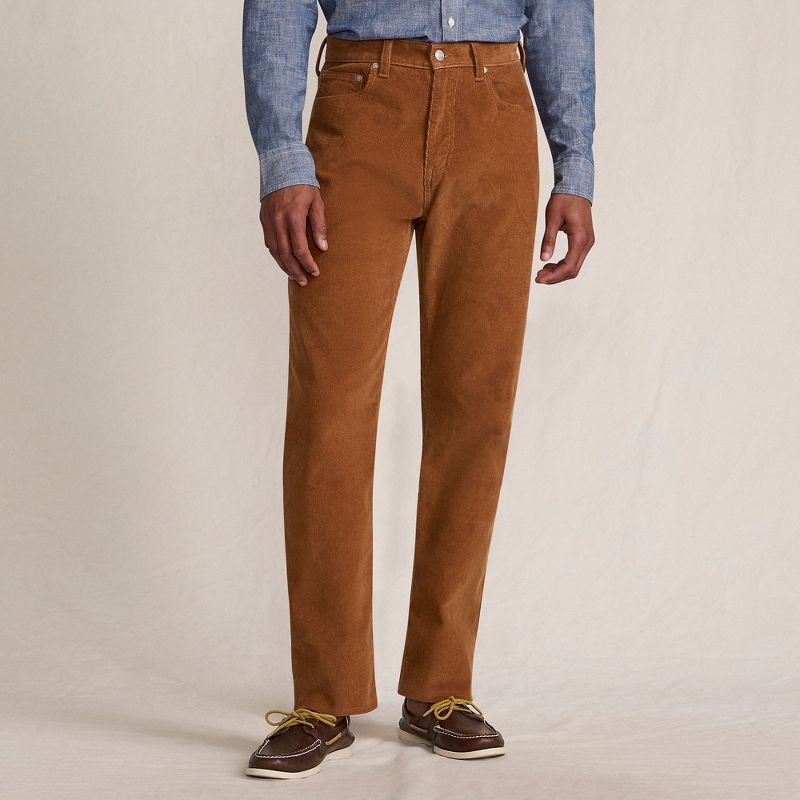 Lands' End Men's Corduroy Classic Fit 5 Pocket Pant - 38x28 - Rich Ginger Brown