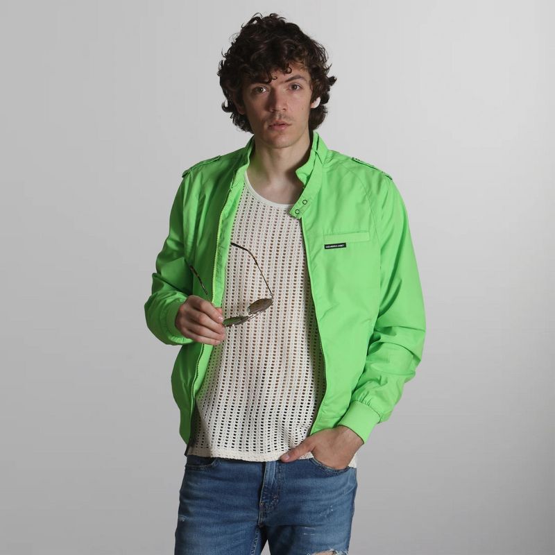 Members Only Men's Original Iconic Racer Jacket - X-Large, Lime Green