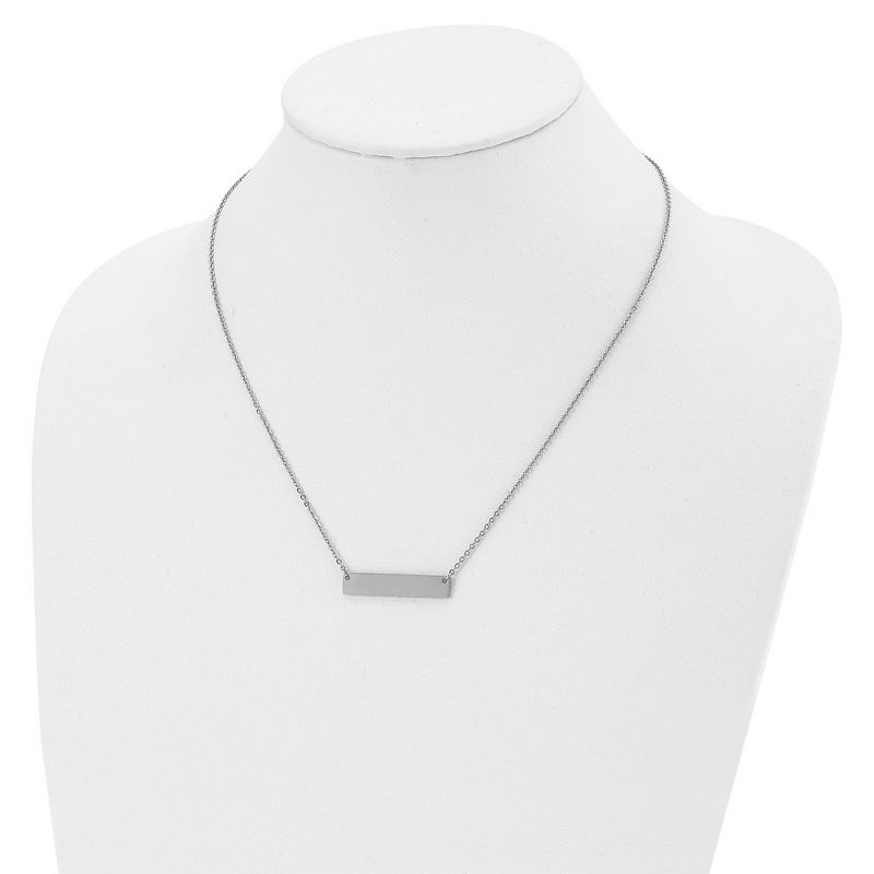 Chisel Titanium Polished Bar Pendant Necklace 19.5" with 2" ext.