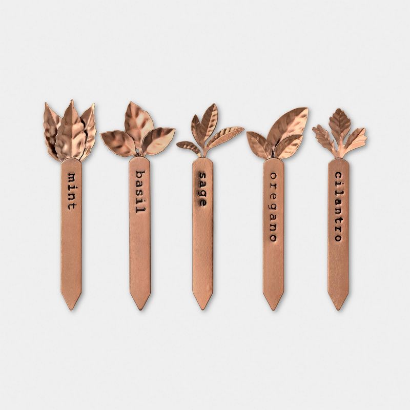 5pc Copper Metal Herb Plant Stakes - Threshold™