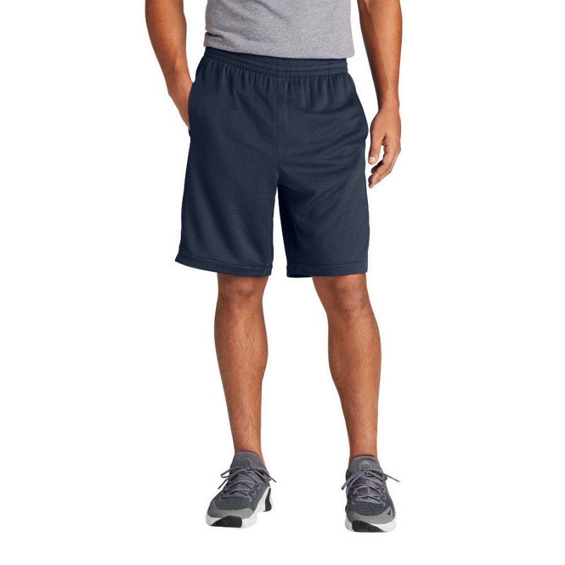 Mafoose Men's PosiCharge Closed-Hole Mesh Athletic Look Position Short with Pockets True Navy 2XL