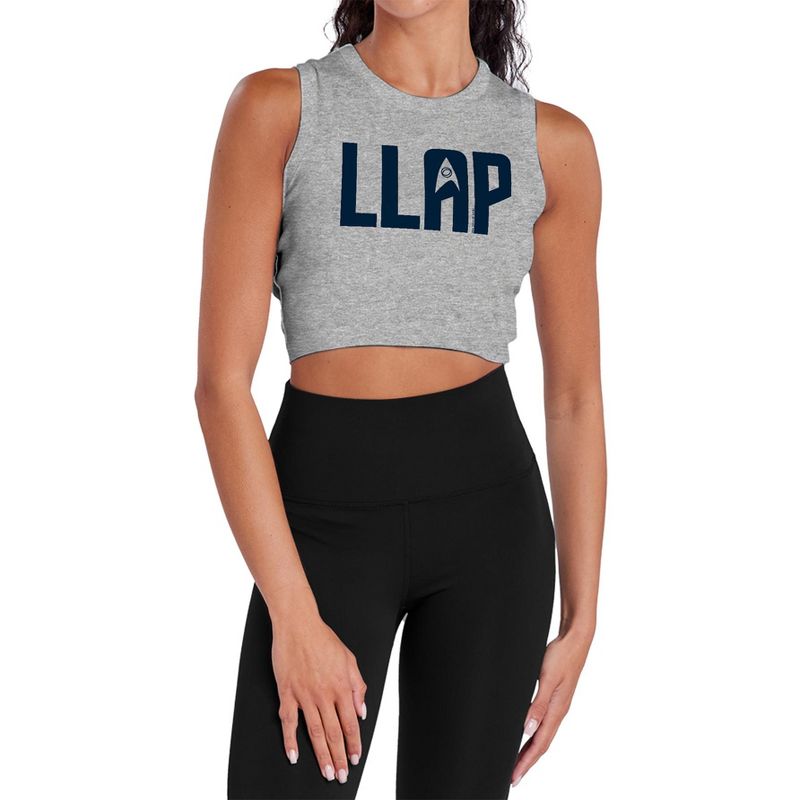 Women's Star Trek Llap Sleeveless Crop Top Tank Athletic Heather X Large