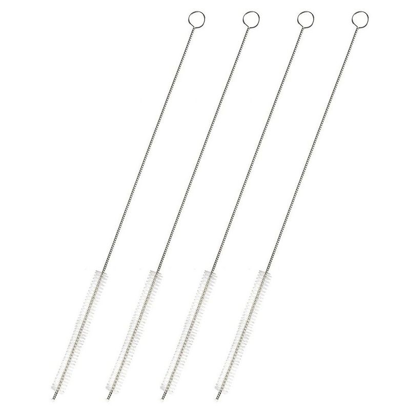 Juvale 4-Pack Metal Straw Cleaner - Extra Long Stainless Steel Brush for Cleaning Reusable Drinking Straws and Pipes (12 in)